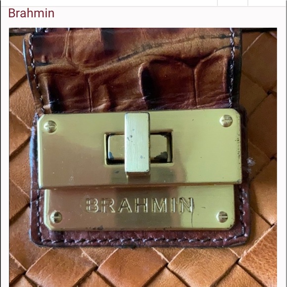 Brahmin Cognac woven leather bag - Picture 5 of 6
